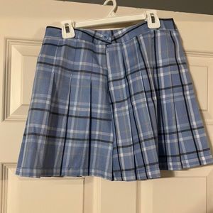 Blue Plaid Skirt